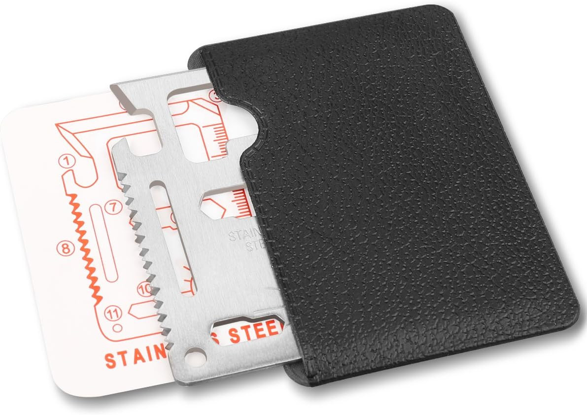 Credit Card 11-In-1 Survival Pocket Tool, Thickened Stainless Beer Opener Steel/