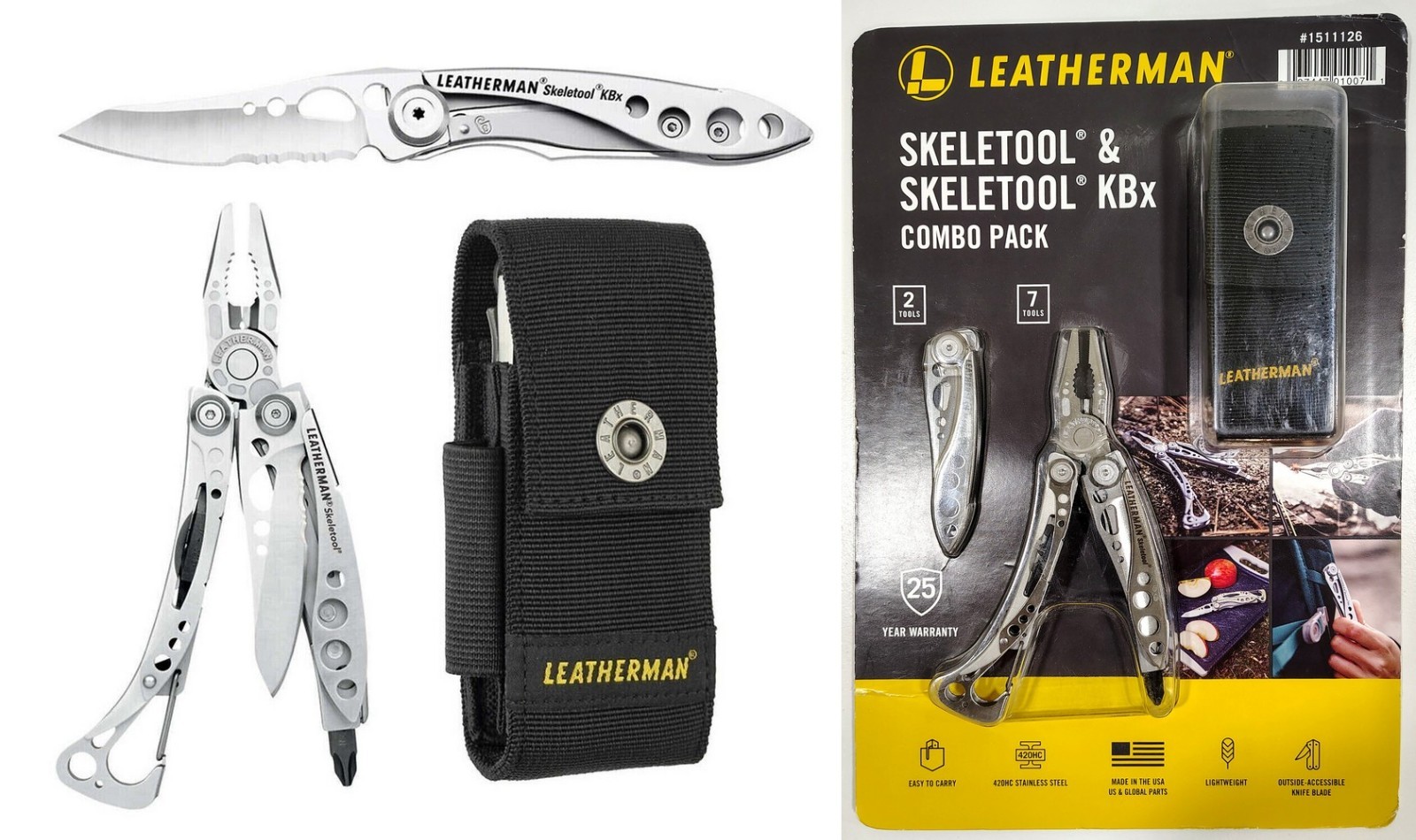Leatherman New Factory Sealed Skeletool & Skeletool KBx Combo Pack 1511126