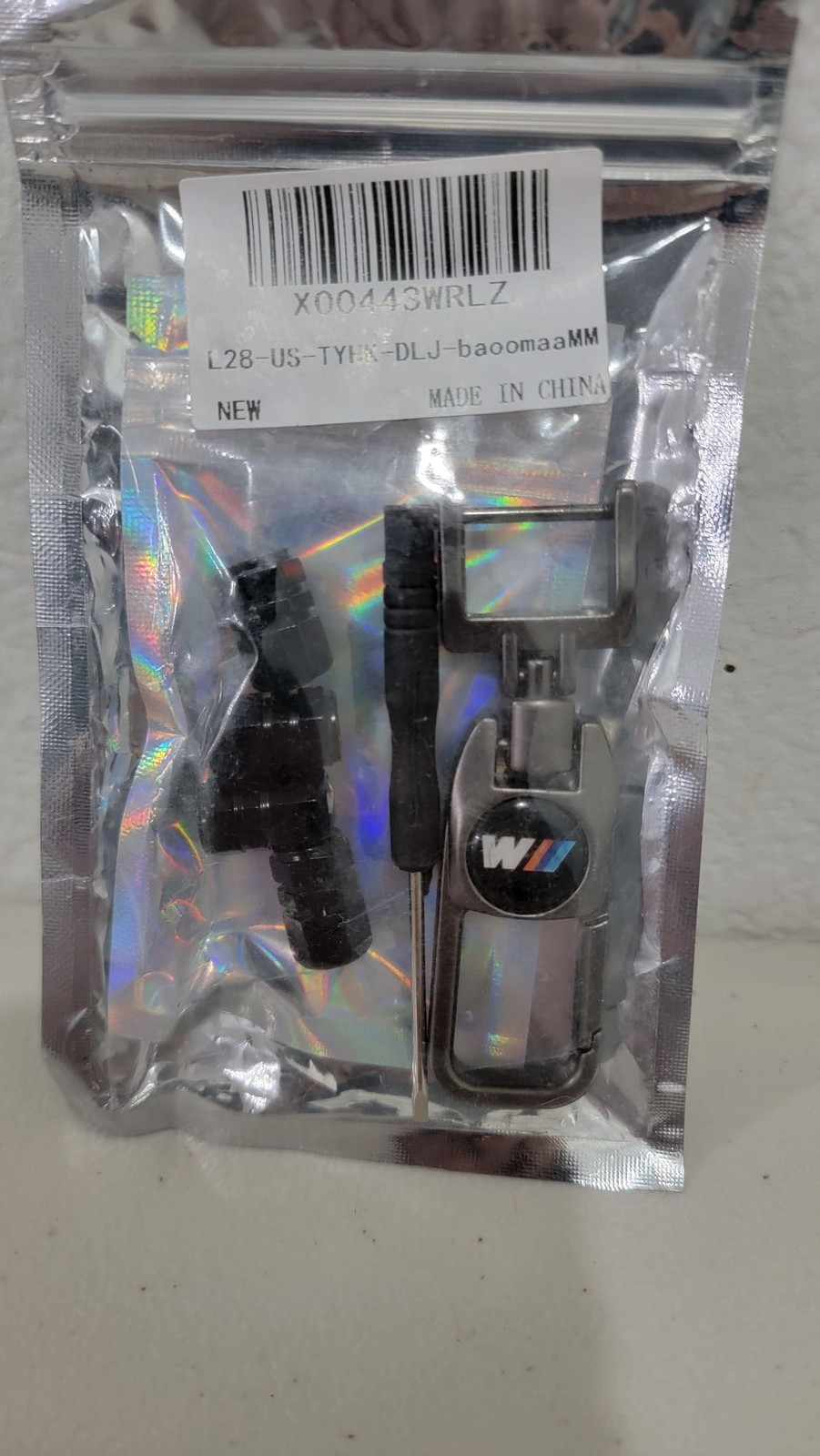 Keychain Carabiner Tool Set Mini Screwdriver Pry Bar Keyring Emblem New Packaged
