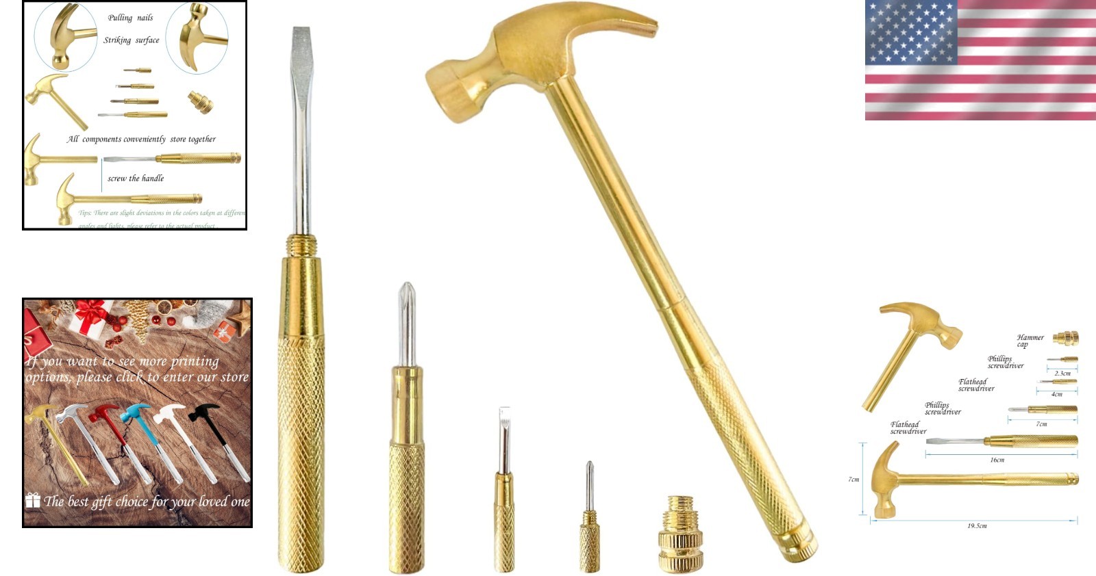 Compact 6-in-1 Multitool Hammer with Non-Slip Grip – Perfect for Every Project
