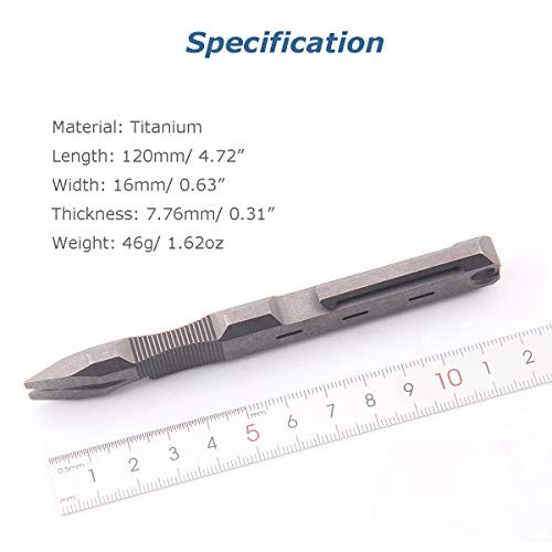 Titanium EDC Pry Bar with Nail Puller Bottle Opener Function with Pocket Grey