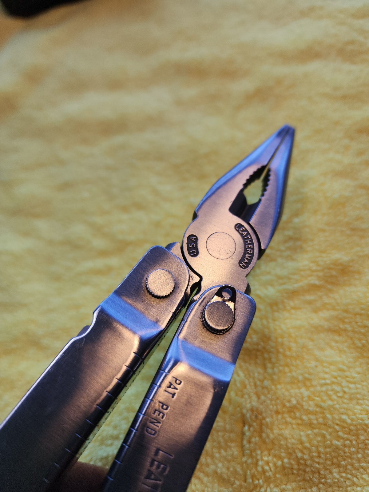 Vintage Leatherman Super Tool Pat Pending with Leather Sheath Super Nice