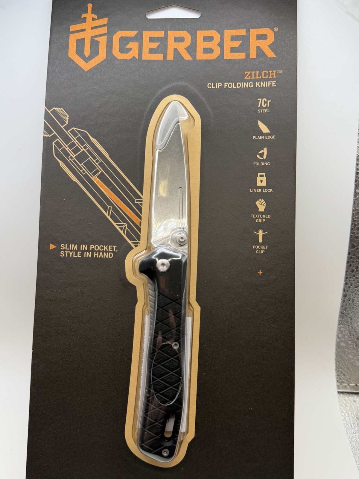 Gerber Zilch Liner Lock Black Folding Knife New 31-004064