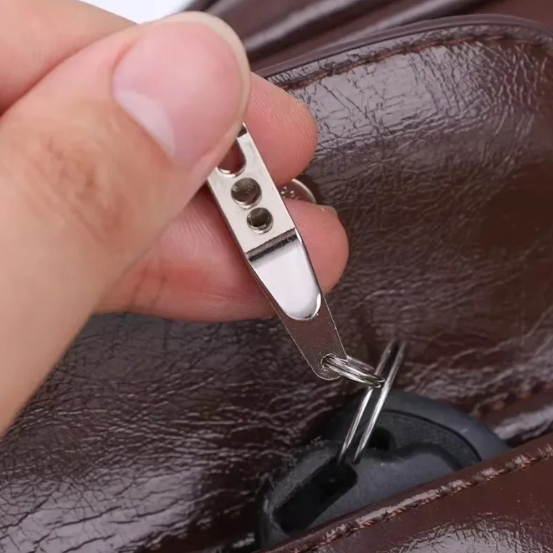 1pc Silver EDC Pocket Suspension Clip Zinc Alloy Keychain Carabiner Tool – NEW