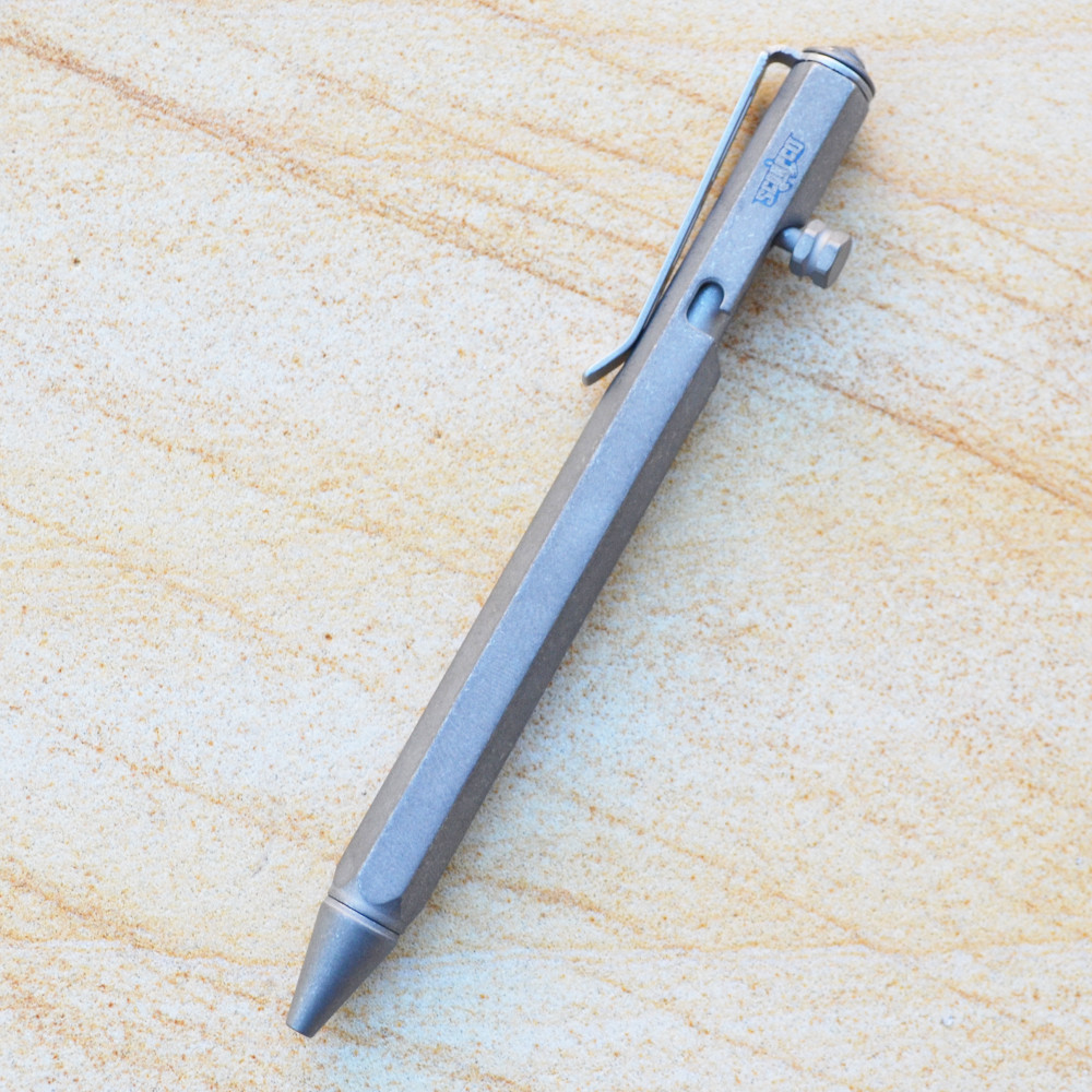 Titanium T5 Pen Tungsten Tip Bolt Action Hex Easy Grip G2 ink refills SCORPCO