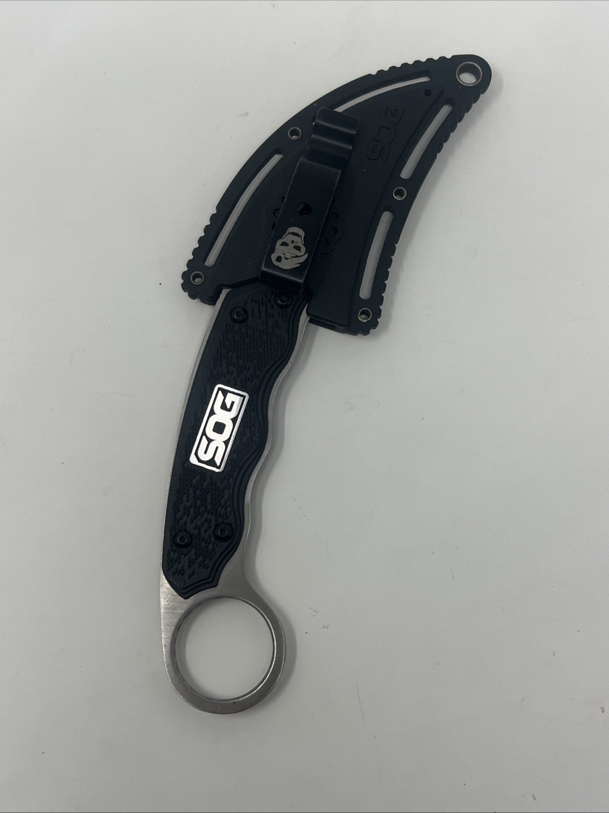 SOG GAMBIT CURVED SHEEPSFOOT FIXED BLADE KNIFE & SHEATH – NM