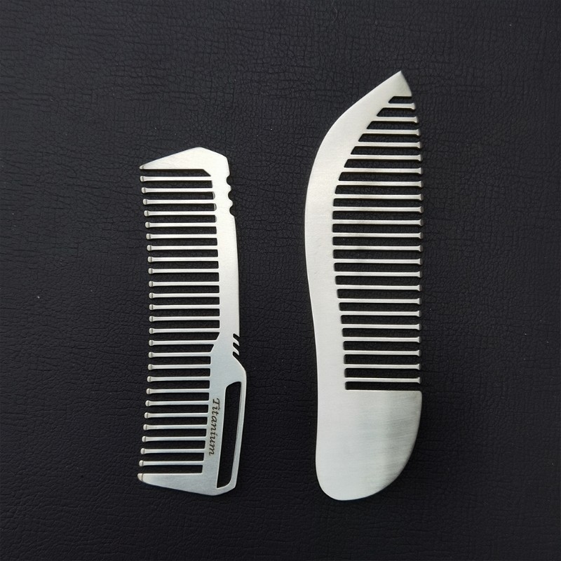 Portable for Titanium Alloy Comb Super Light Hair Brush Outdoor Pocket Gadge