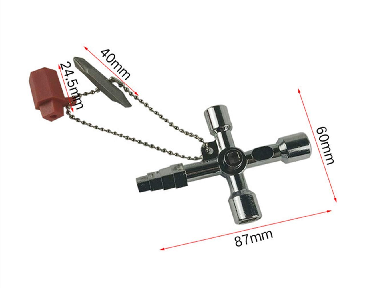 4In1 Universal Cross Triangle Square Round Key Multifunction Alloy Wrench