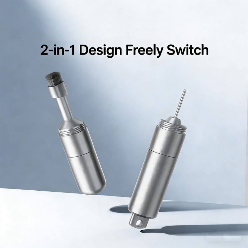 Portable Multifunction Aluminum Keychains Cleaning Brush and Card Removal Tool
