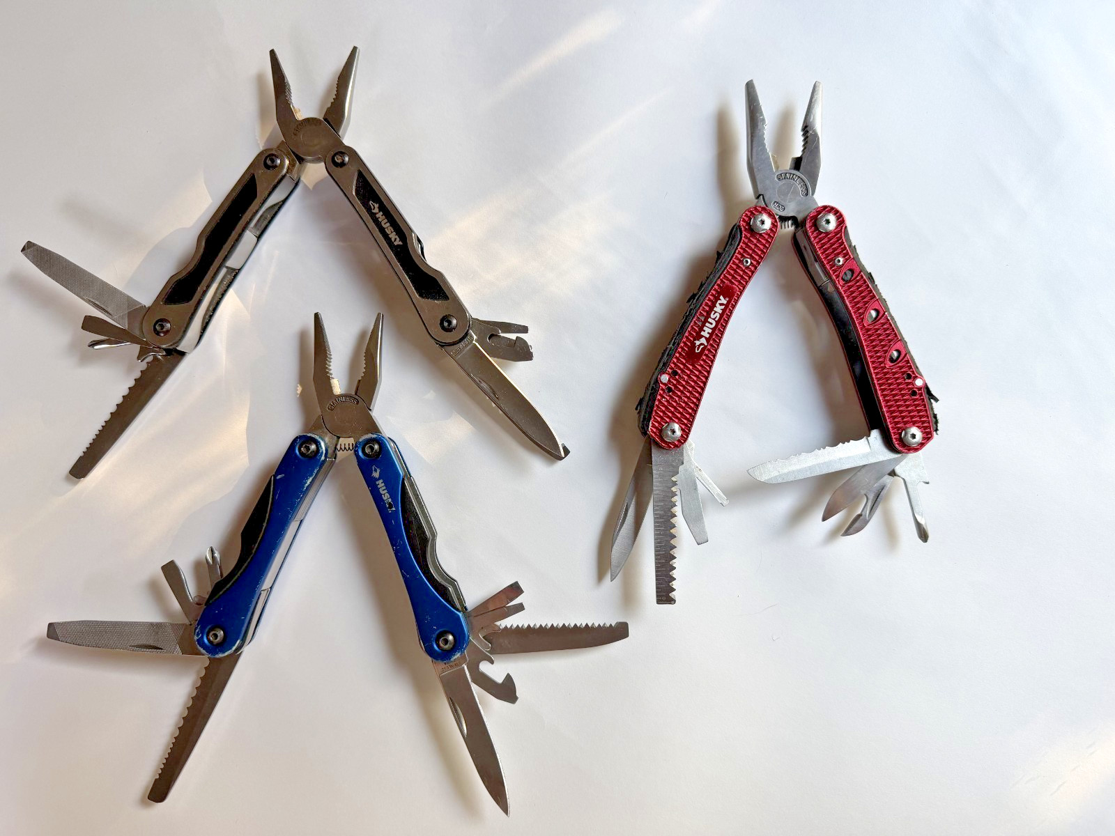 Lot of 3 Husky Multi-Tools, 13 or more tools per each Pocket Tool/Pocket Knife