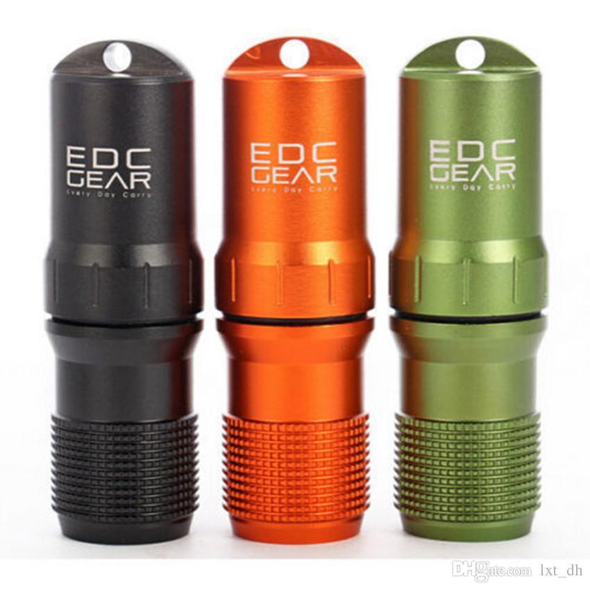 Keychain Aluminum EDC Waterproof CNC Survival Pill/Match Case Box Container Lid