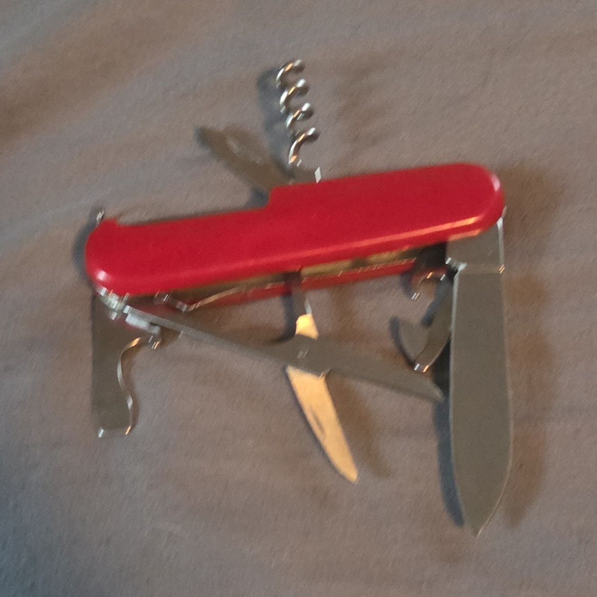 Ozark Trail 7-in-1 Red Multi-Tool Knife w/ Scissors Corkscrew Keyring