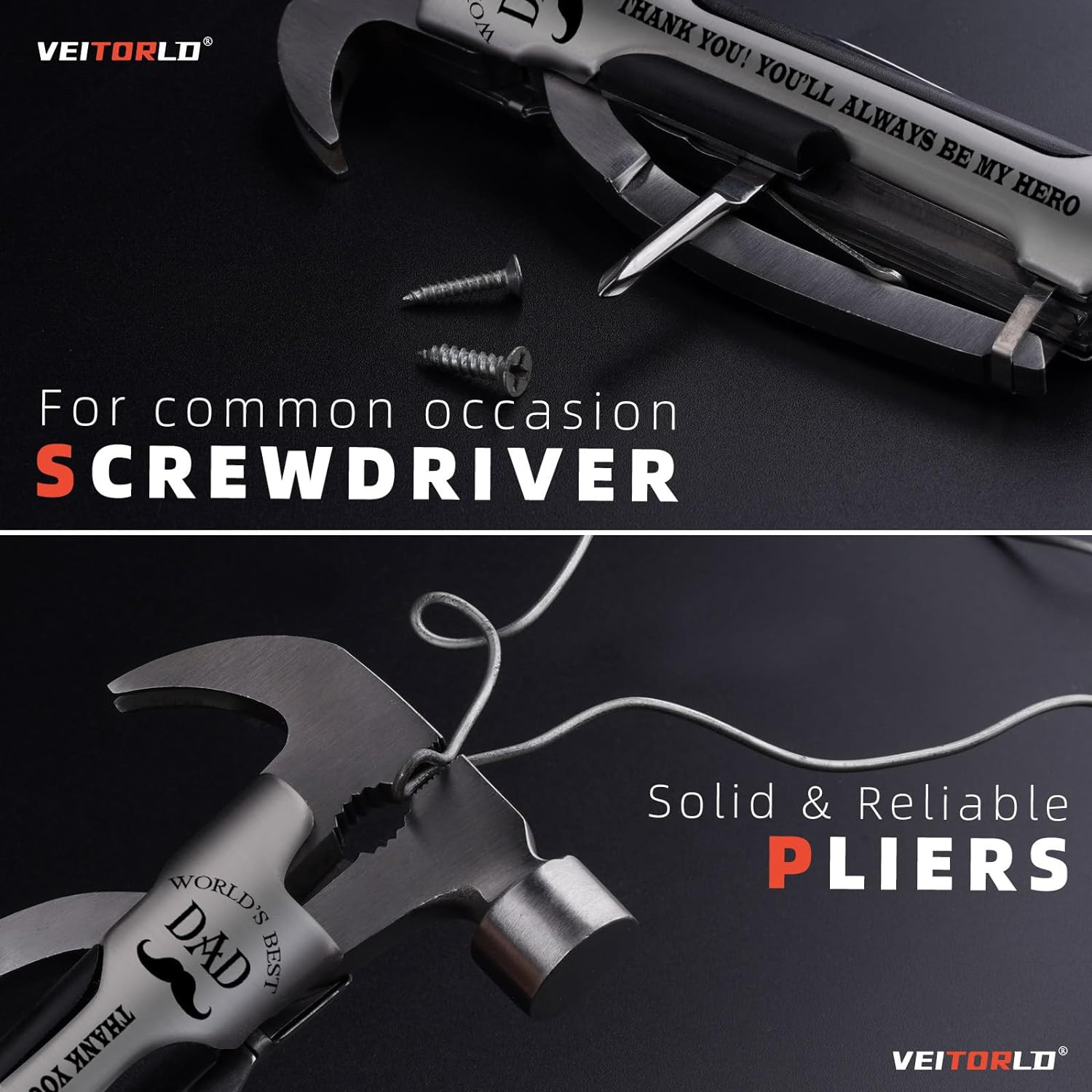All-in-One Survival Hammer Multitool with Engraved Box – Great Gift for Dad