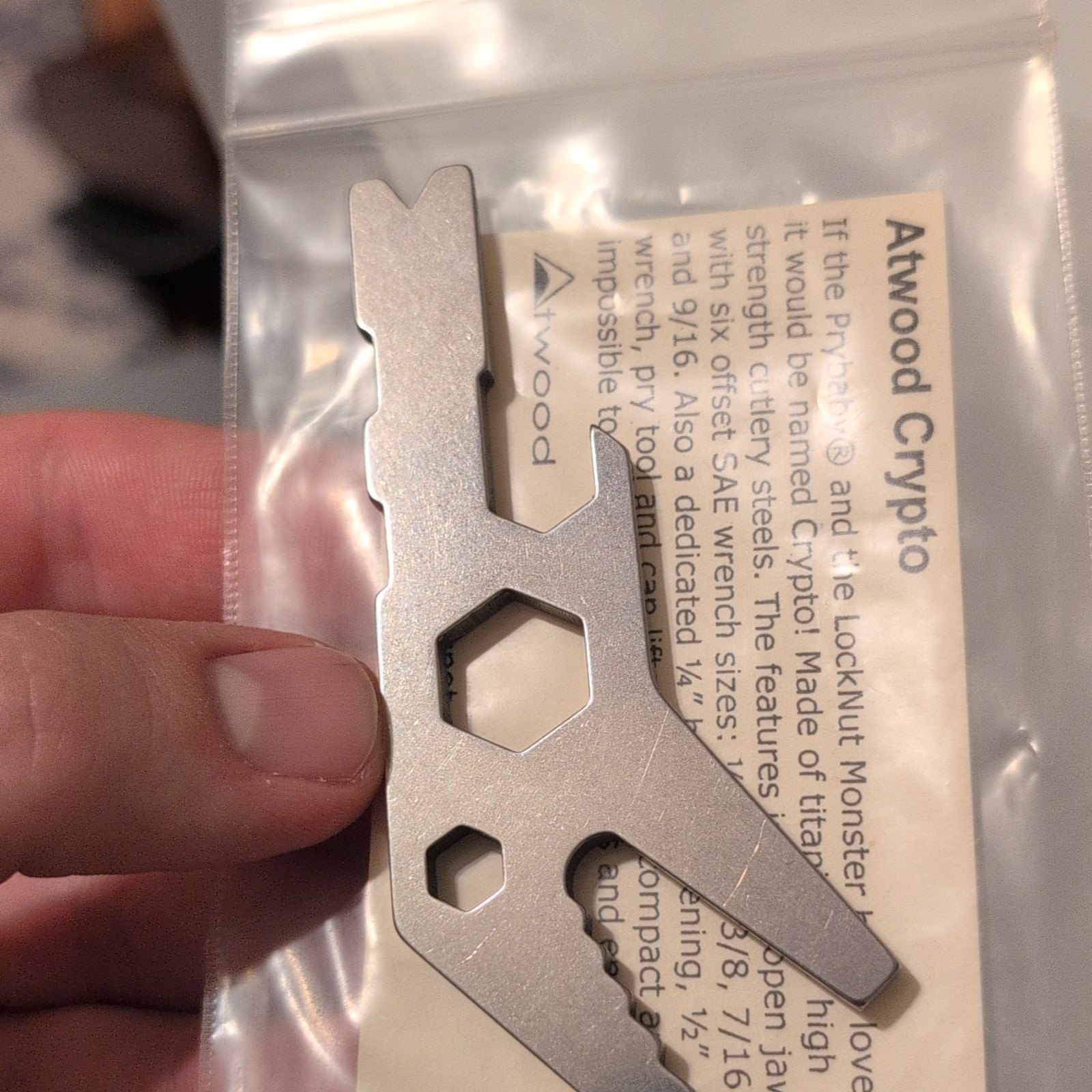 Peter Atwood Crypto Steel Multi-Tool Pry Bar Wrench Bottle Opener Gray