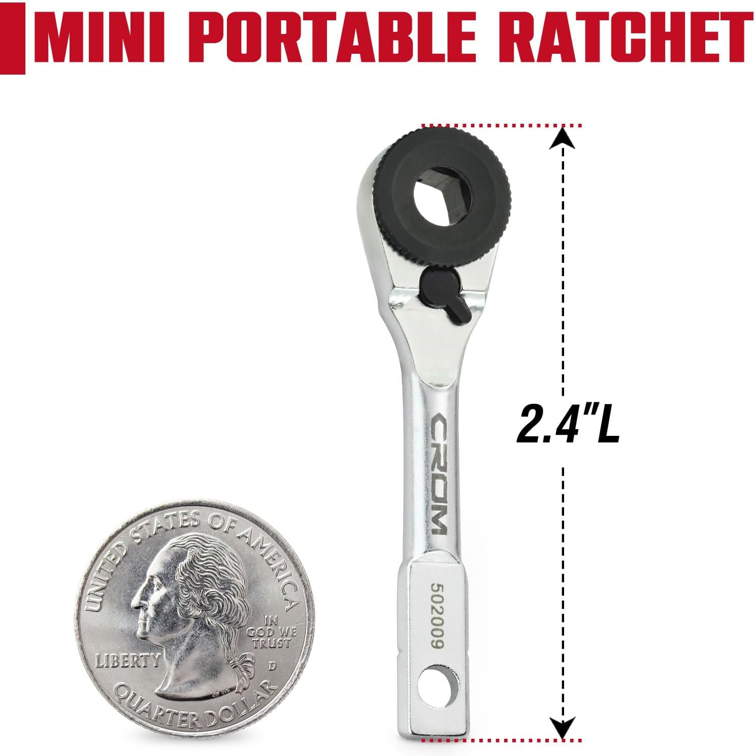 Flat Mini Ratchet Wrench – Compatible with Leatherman Multitool That Uses Flat S