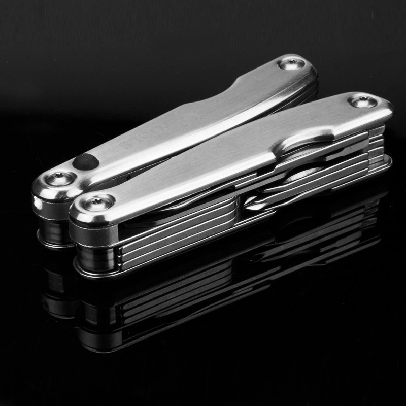Stainless Folding Multitool Pliers with Blade LED Light EDC Car Tool
