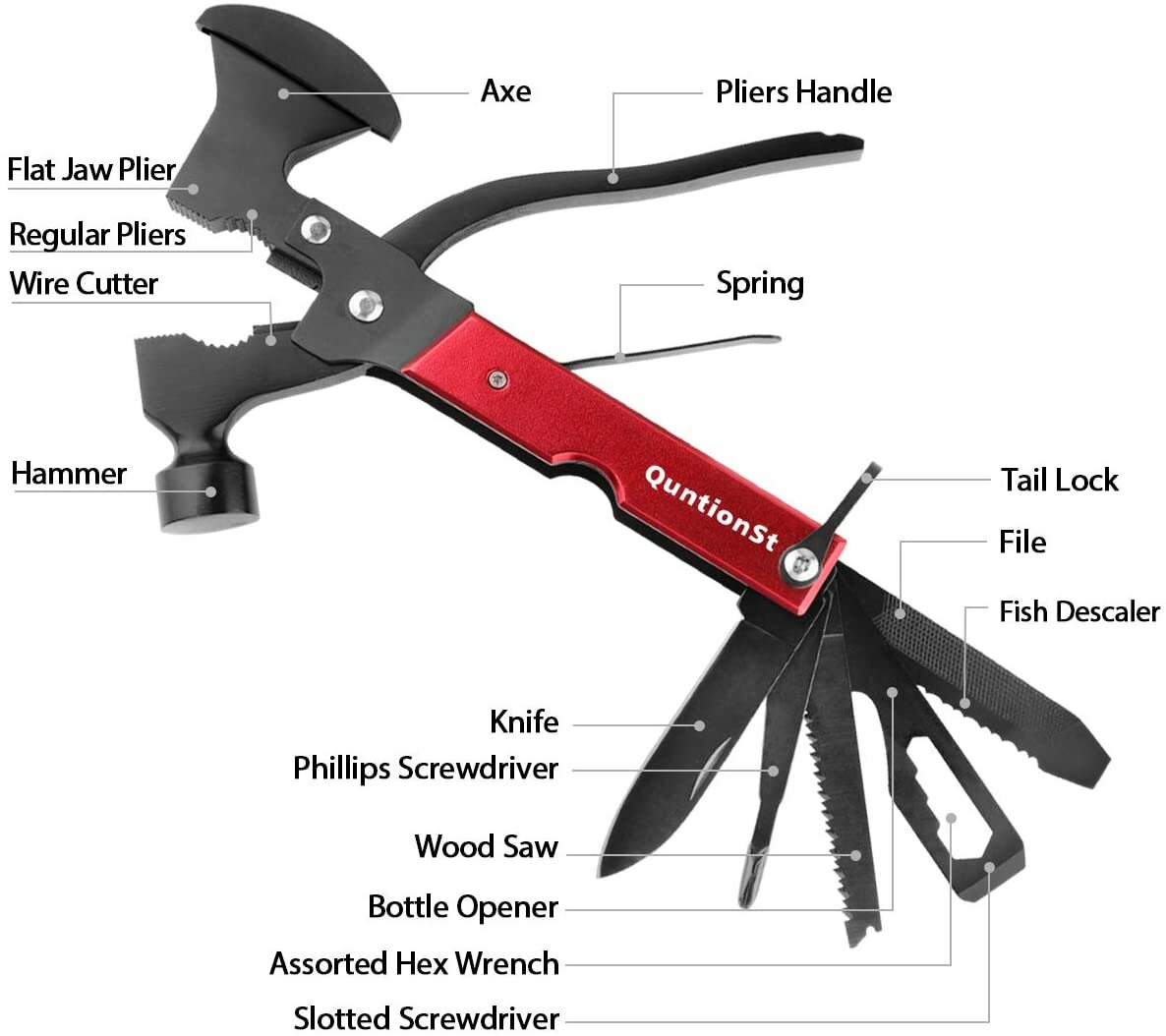 Camping Gear Multitool, Cool & Unique Birthday Gift for Men