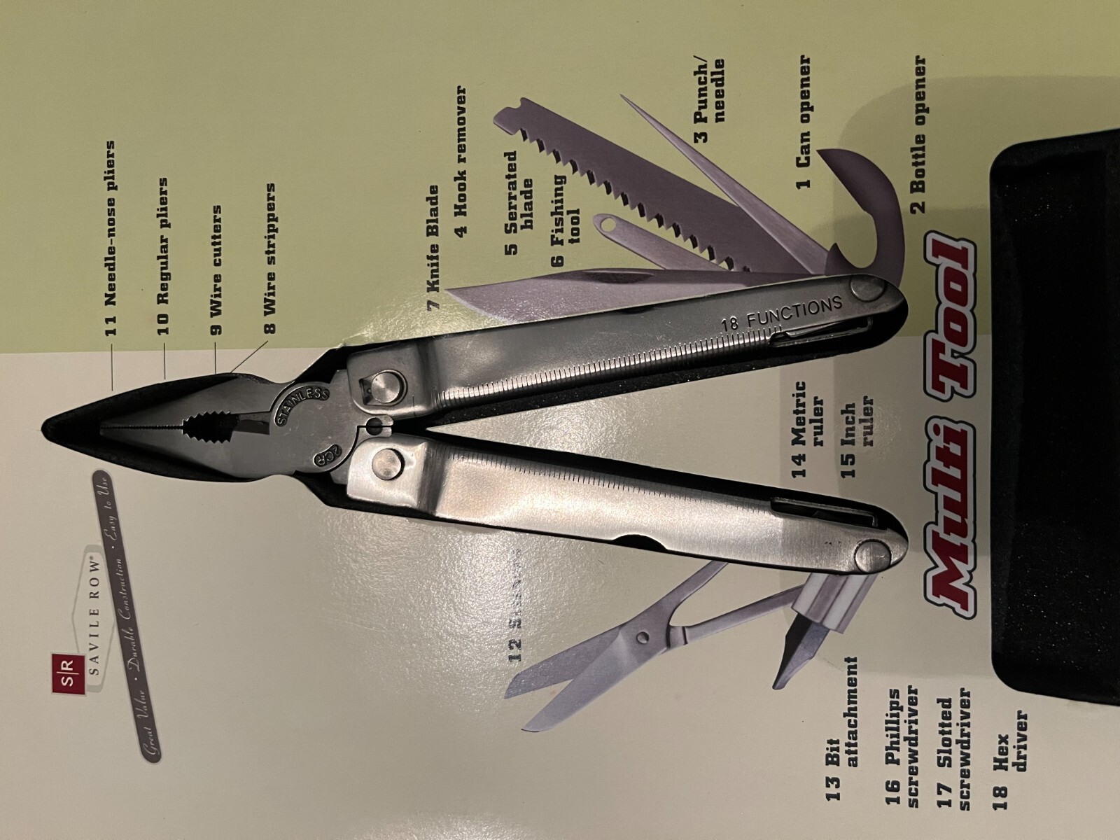 Gentlemans Multi Tool Gift Tin Box Set New In Package 18 Functions