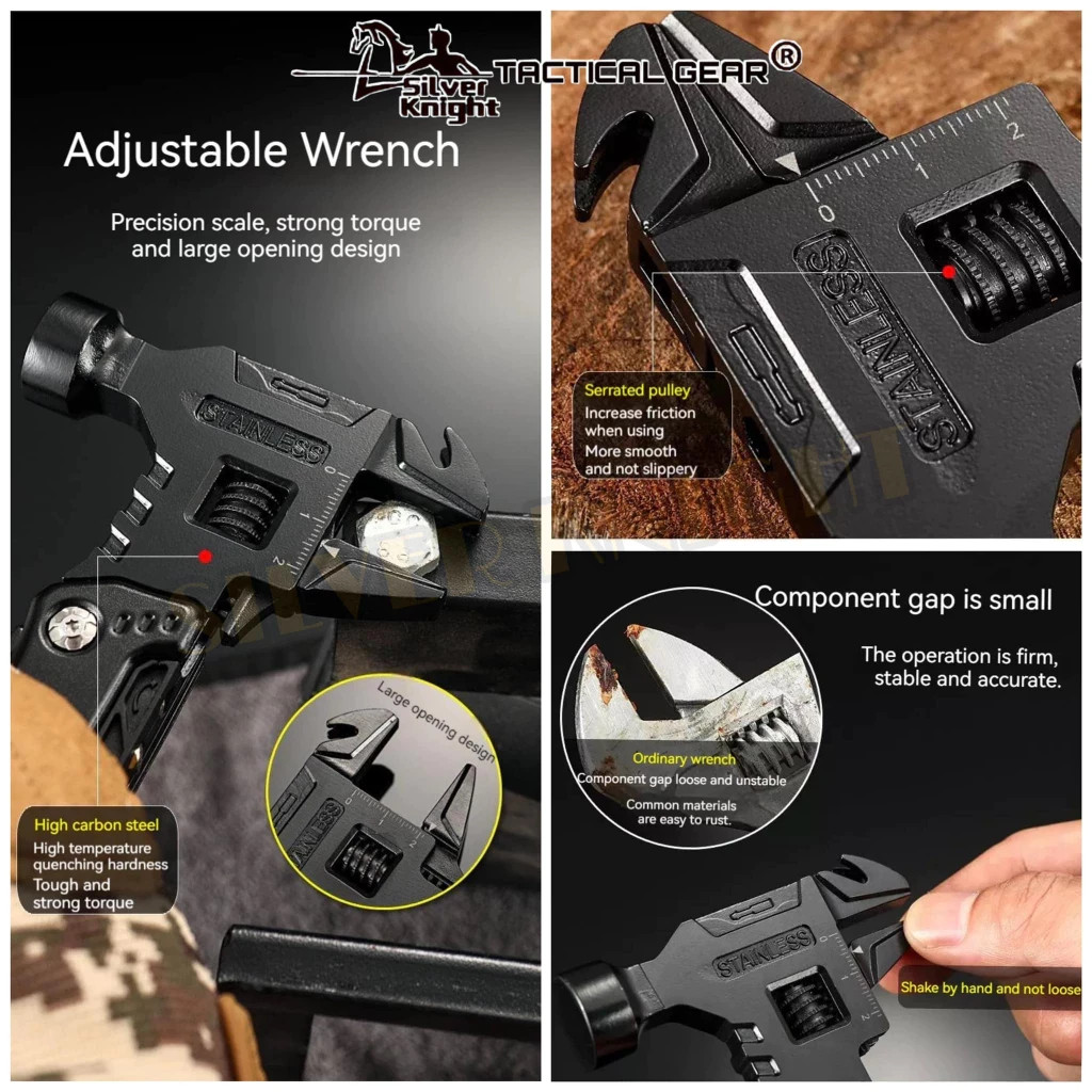 16-in-1 Folding Multitool Pliers Knife Screwdriver Fire Starter EDC Kit