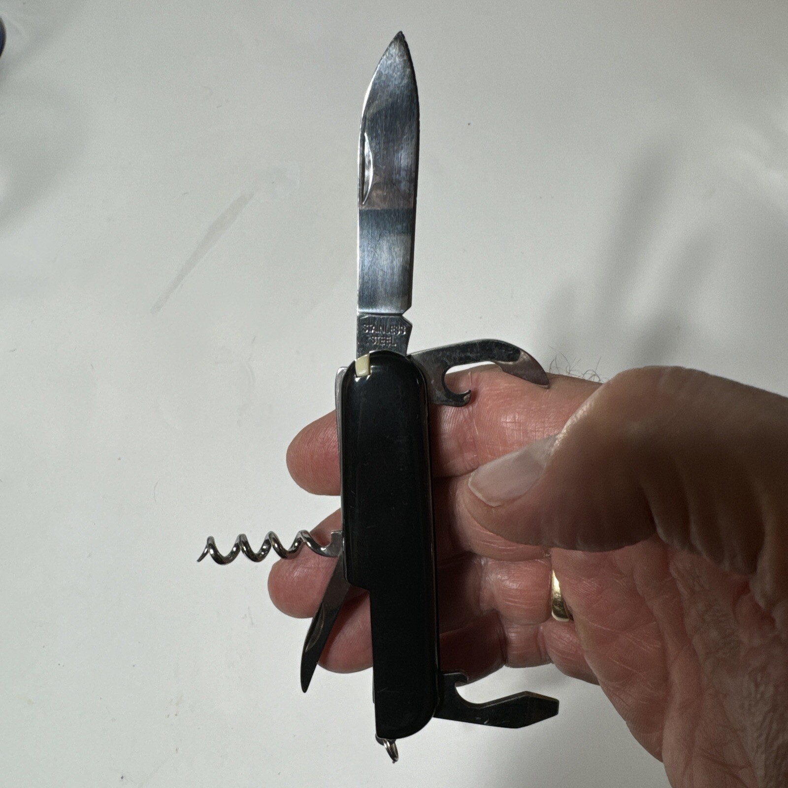 Pocket Knife Stainless Steel Folding Multi Tool accessory (Black)