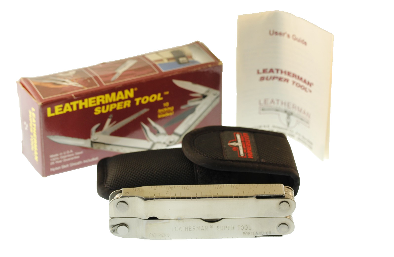 Vintage Unused Leatherman ® Super Tool ™ with Box Papers and Nylon Sheath ©1994