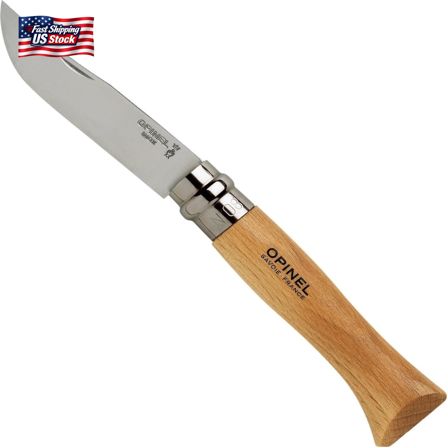 OPINEL No. 08 Stainless Steel Alpine Sheath Box Set, INOX Number 8 Stainless Ste