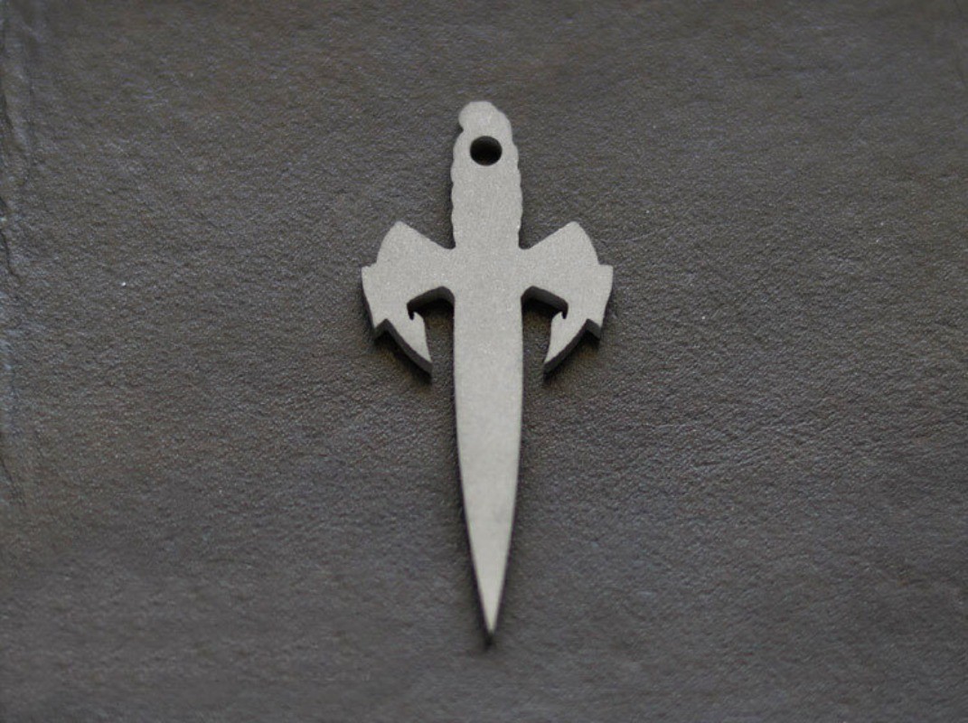Fashion TC4 Titanium Alloy Microtech Dagger Keychain Necklace Pendant Bead Tool