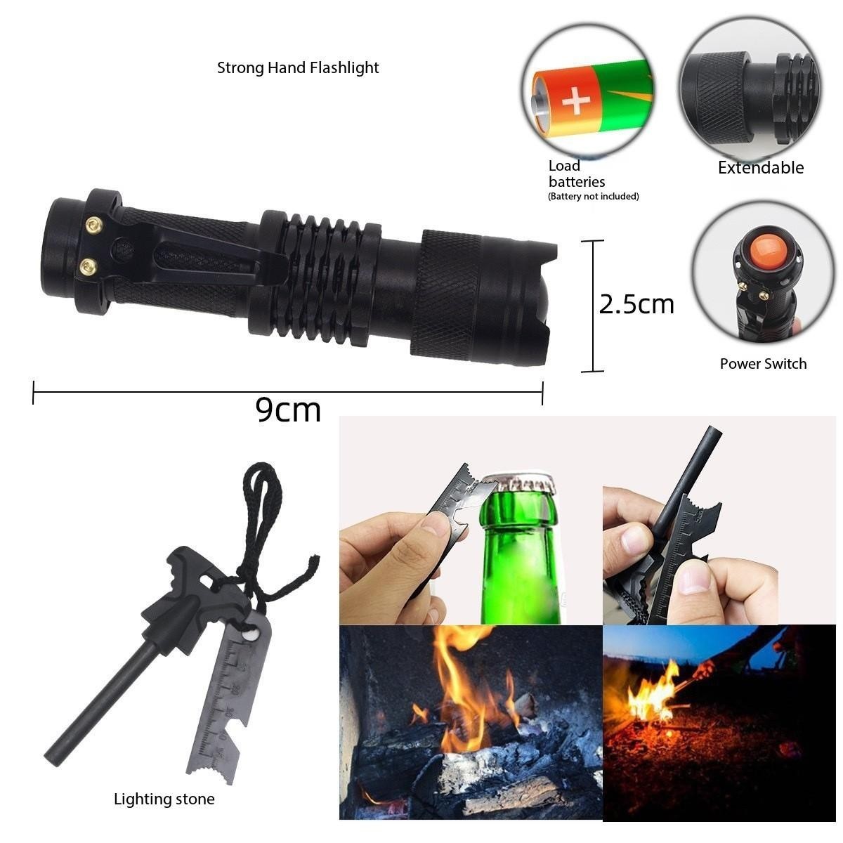 12-in-1 Survival Multi Tool Kit: Great Christmas & Birthday Gift Idea for Men,
