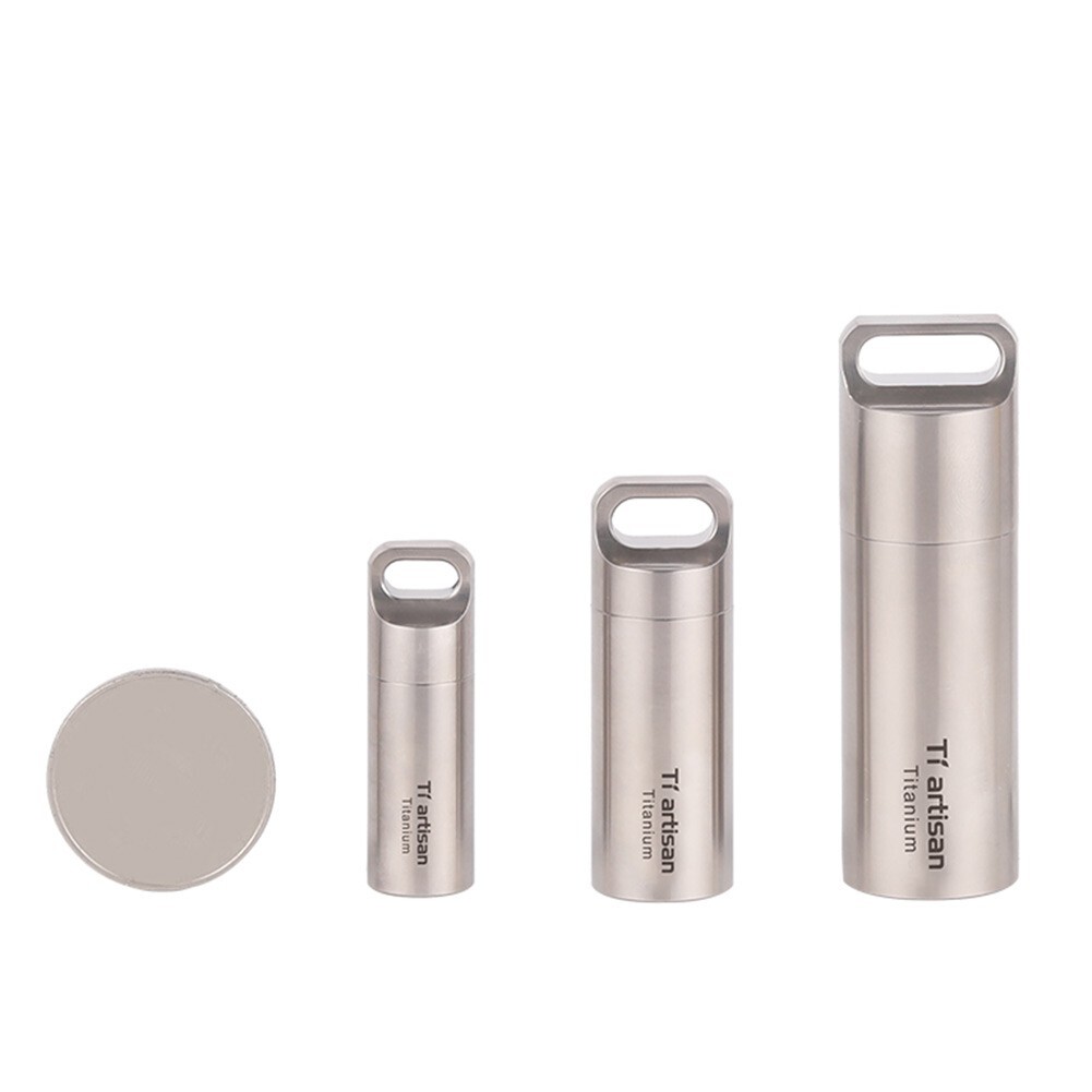 Portable Pill Box Container With Keychain Attachment And Space For Small Items