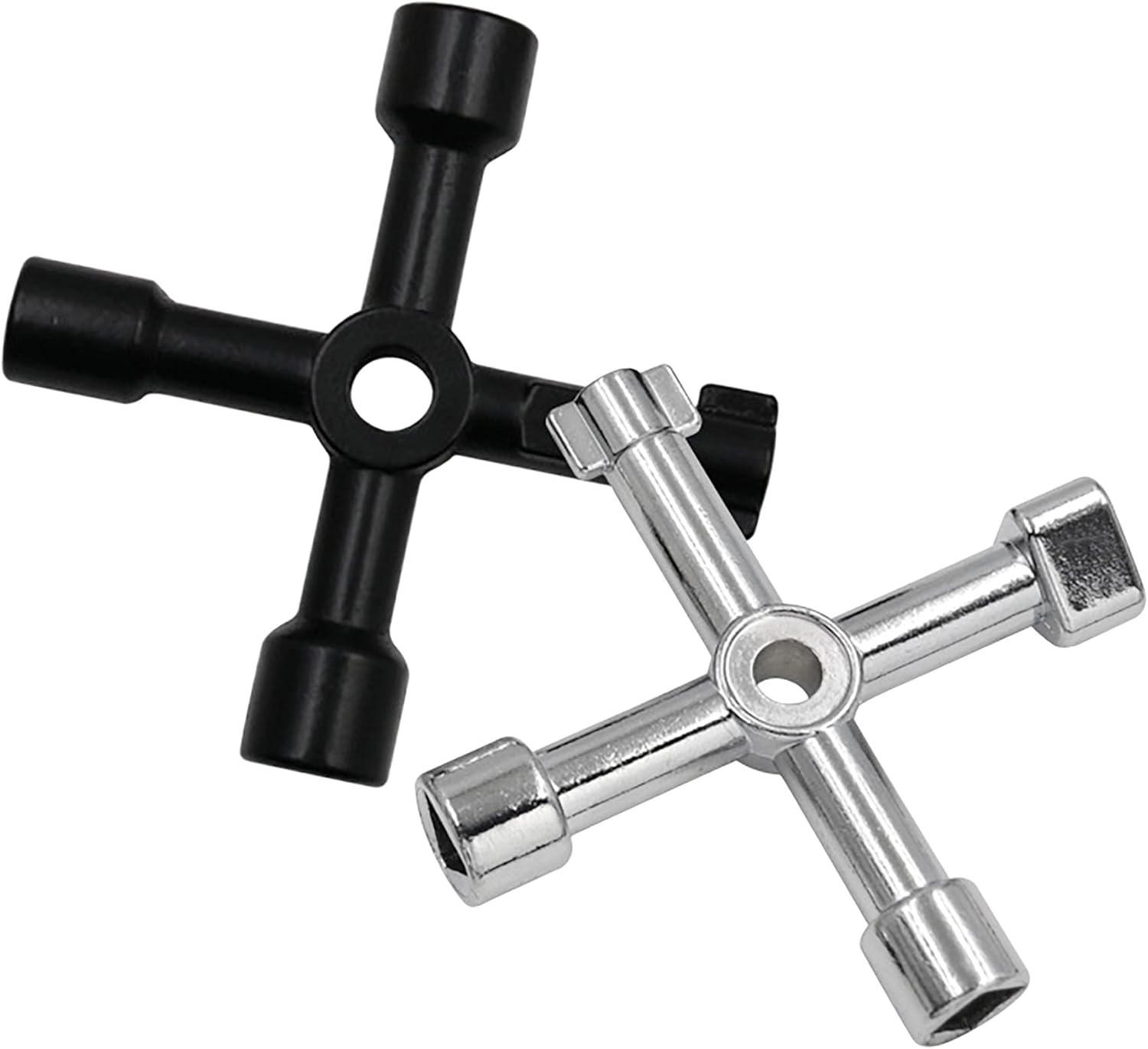 2 Pack Sillcock Key Set, 4 Way Water Key Tool, Multi-Functional Silcock Water Ke