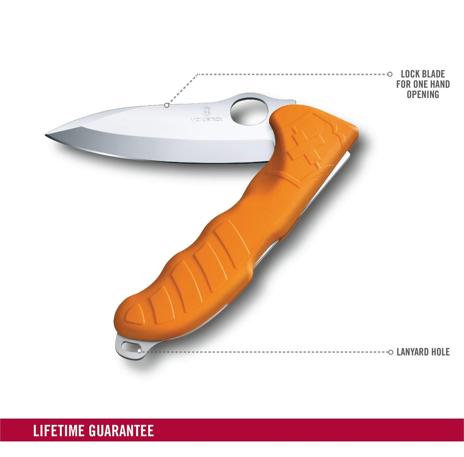 Victorinox Hunter Pro Pocket Knife Lock Blade and Lanyard Hole ‎Orange 0.9411