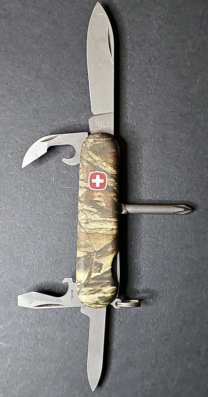 Wenger Highlander Swiss Army Knife Timber Camo 16170 85mm Multi Tool Switzerland