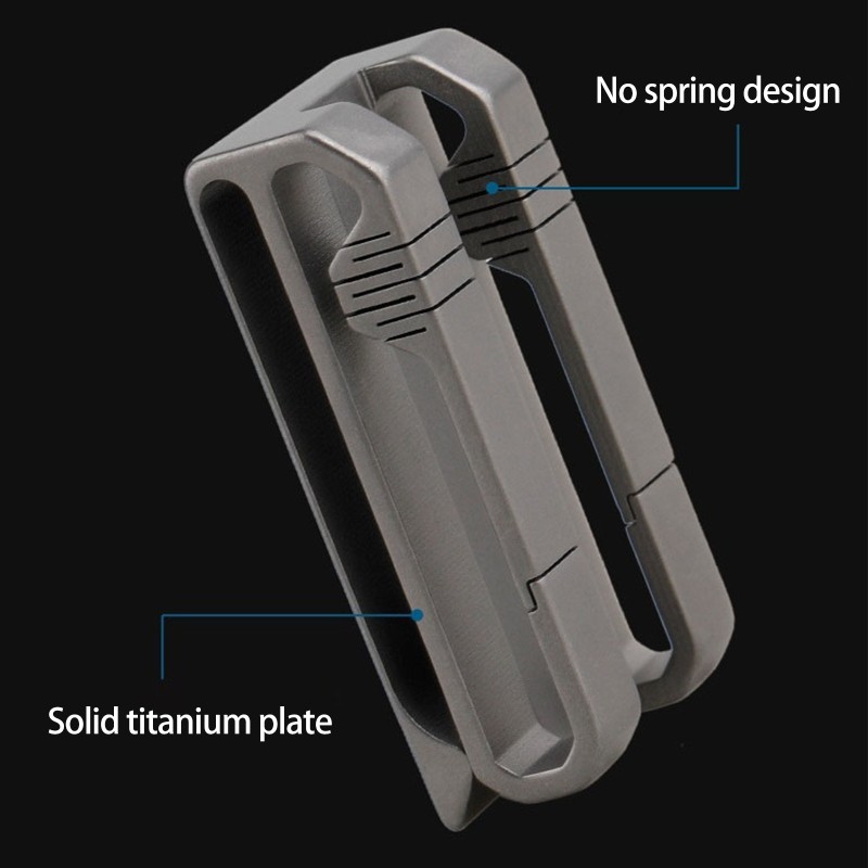 Men s Business Genuine for Titanium Alloy Belt Buckle Clip for Key Ring Holder B