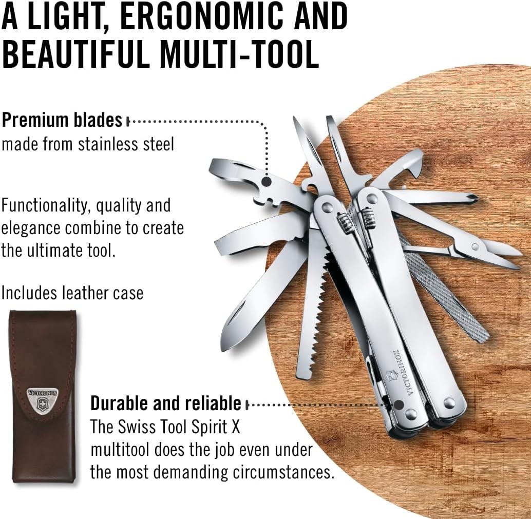 Victorinox Swiss Tool Spirit X Multi Tool, 24 Function – Silver