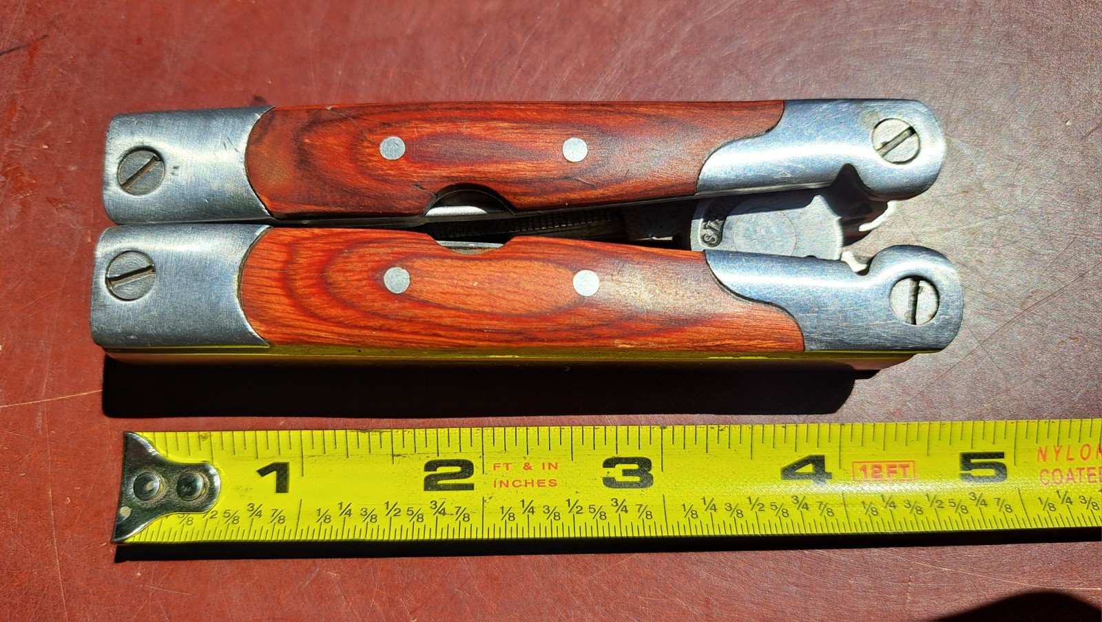 Hesco Bastion Multi-Tool Silver Stainless Steel Knife Wooden Handle