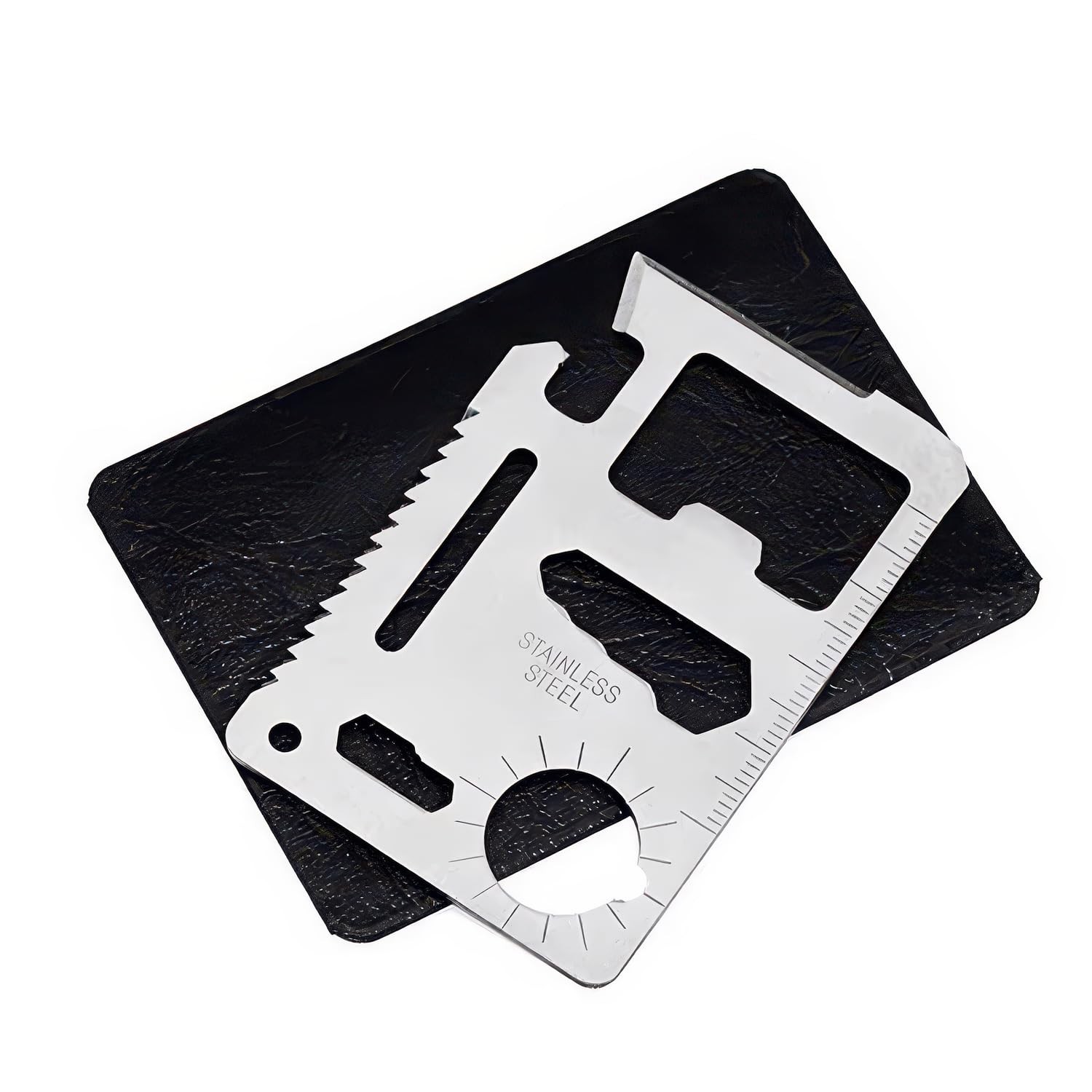 11in1Multitool Card Stainless Steel – Compact Survival Tool with Sheath – Ide…