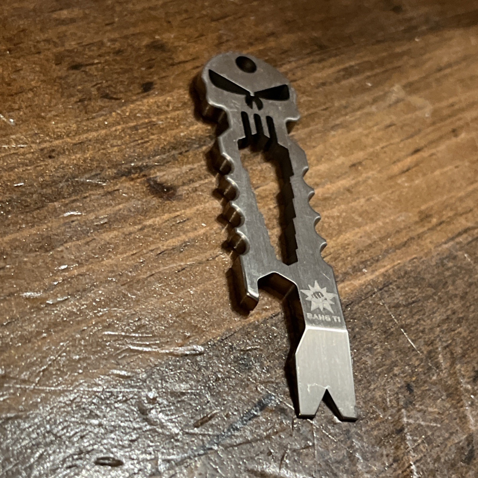 BANG TI Titanium EDC Pry Bar with Bottle Opener Function (PunisherPB)