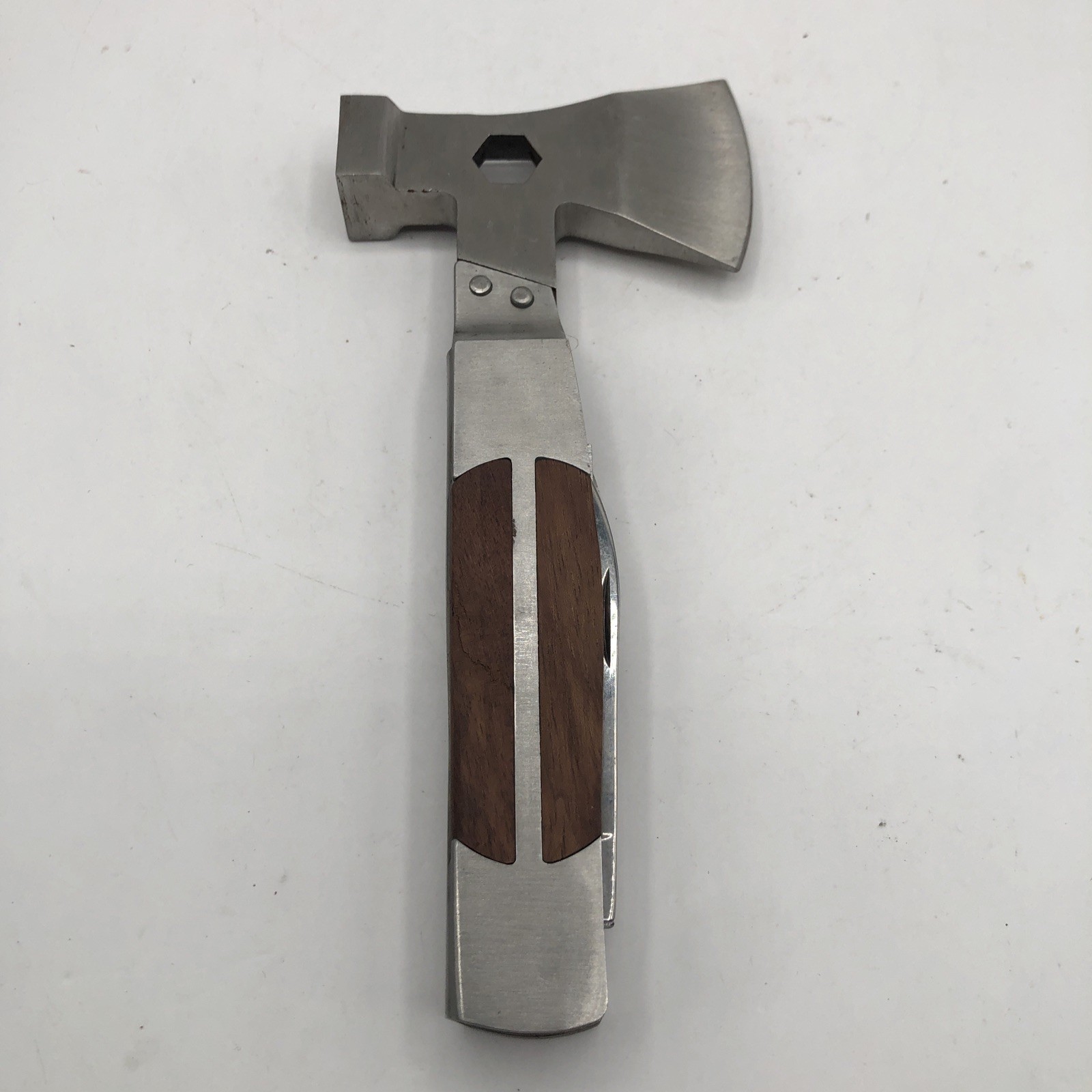 Sheffield Multi Tool Hatchet Axe Folding Knife Saw Blade Stainless with Sheath