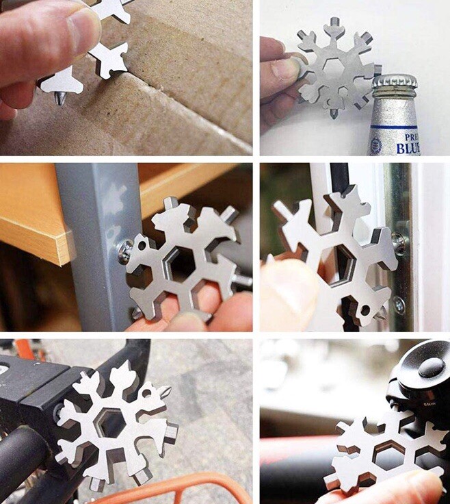 18 tool Pocket-size multifunction gadget – 11 Wrenches, 4 Screwdrivers, Cutter..