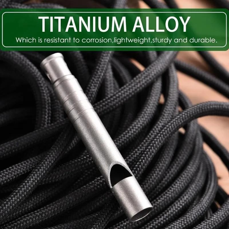 2pack Titanium Emergency Survival Whistle Mini Edc Tool for Hiking & Camping
