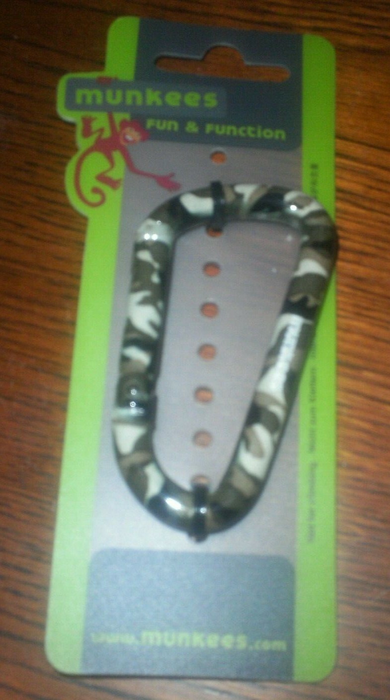 Munkees Carabiner Key Chain Fun Function Camping Scouts Hiking Camo Carabiner