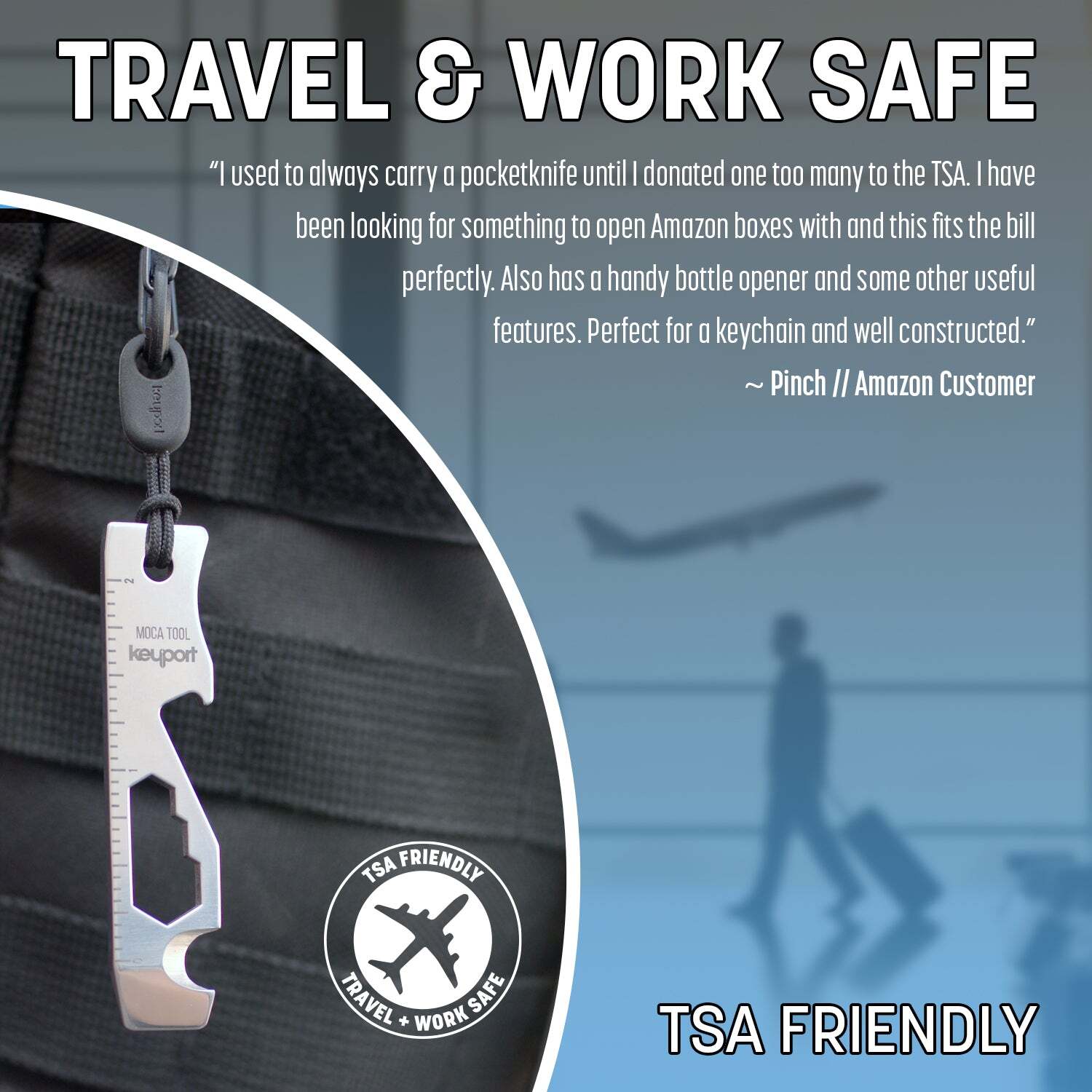 Keyport MOCA 10-in-1 Keychain Multitool | EDC Multi Tool – Prybar, Bottle Opener