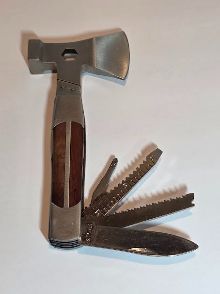 Sheffield 12301 Camper 12-in-1 Multi-tool Axe Stainless Steel Hardwood Handle