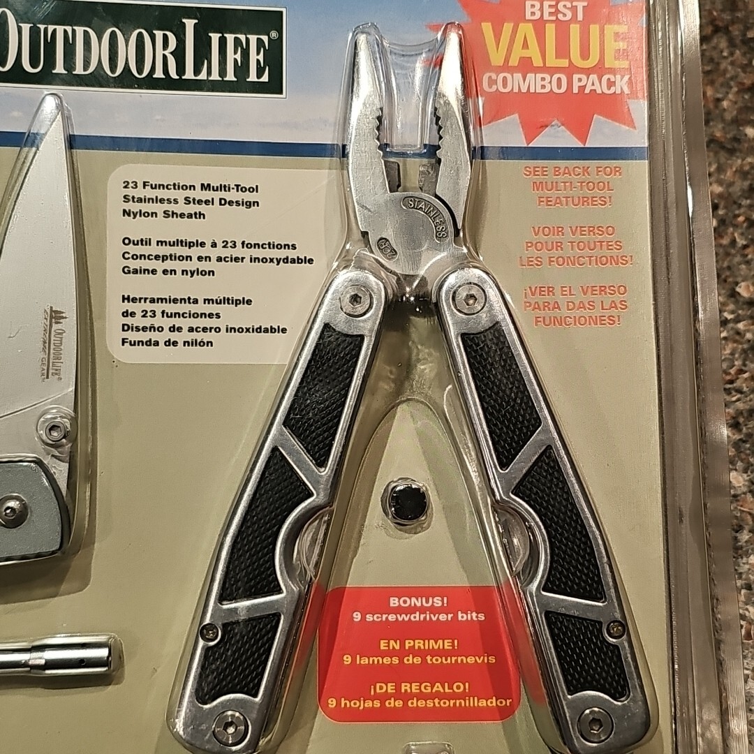 Outdoor Life Pocket Knife, Multi-Tool & Sheath Combo pack Light Extreme Gear New