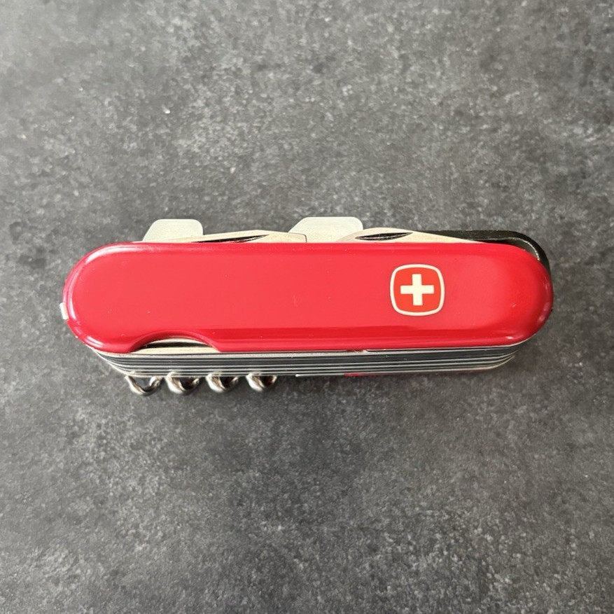 Wenger Red Stainless Bicycle Multi-Tool Knife w/ Pliers Corkscrew Openers