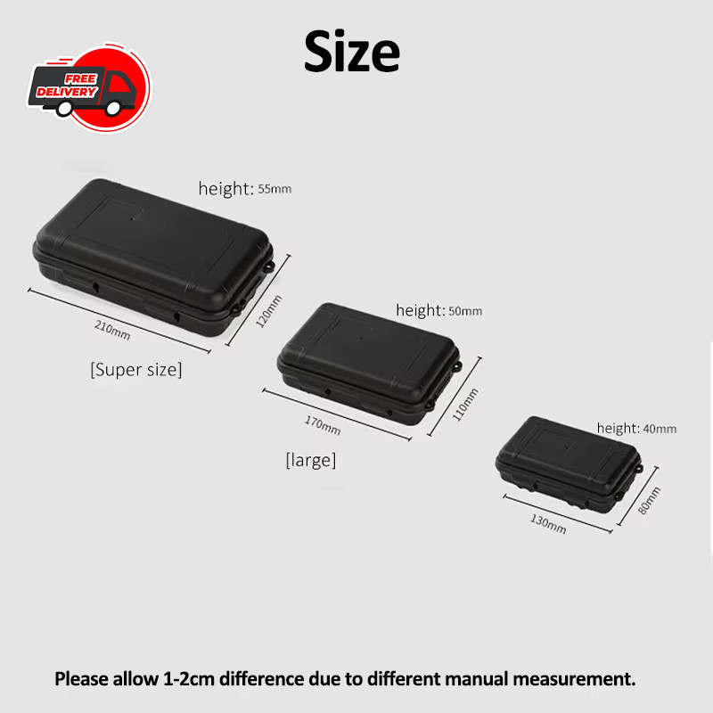 Outdoor Survival Kit Edc Waterproof Hard Case Sealed Storage Box Fishing Tools