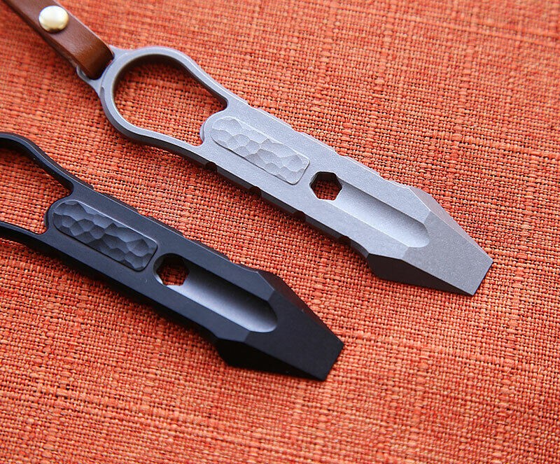 EDC TC4 Titanium Alloy Pry Bar Keychain Crowbar Outdoor Multi Tool Multi Tools