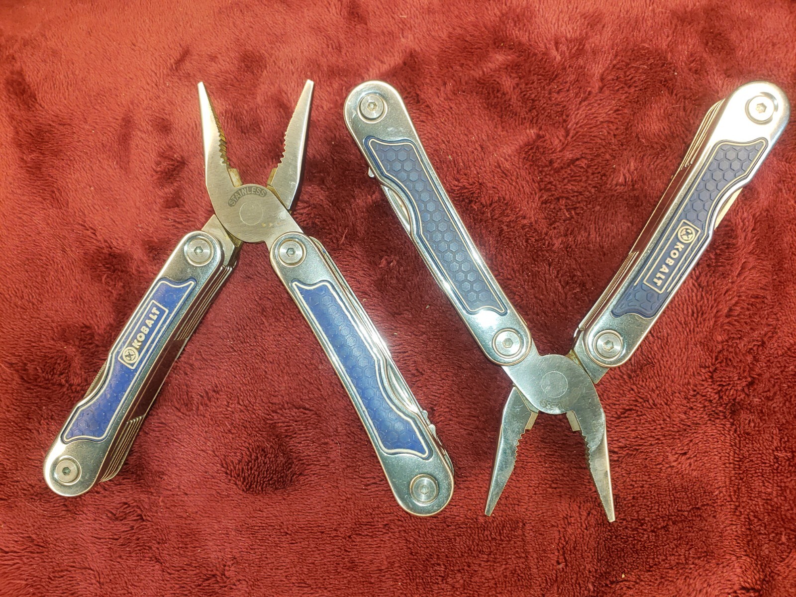 Lot of 2 Kobalt Blue Mini Multi Tool Knife