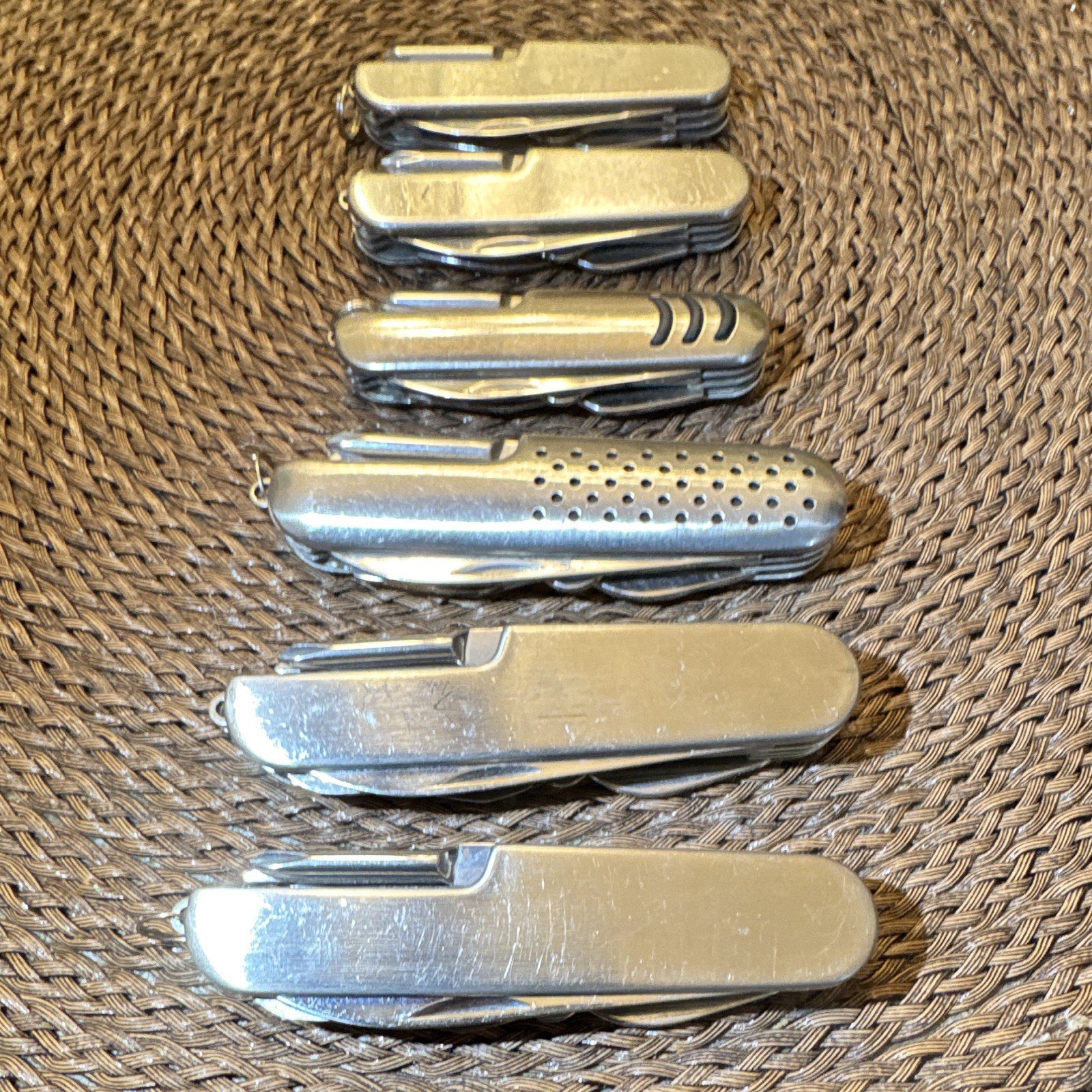 Lot of6 3.5” STAINLESS STEEL 5 MULTI FUNCTION MULTI TOOL FOLDING Knife Key Chain