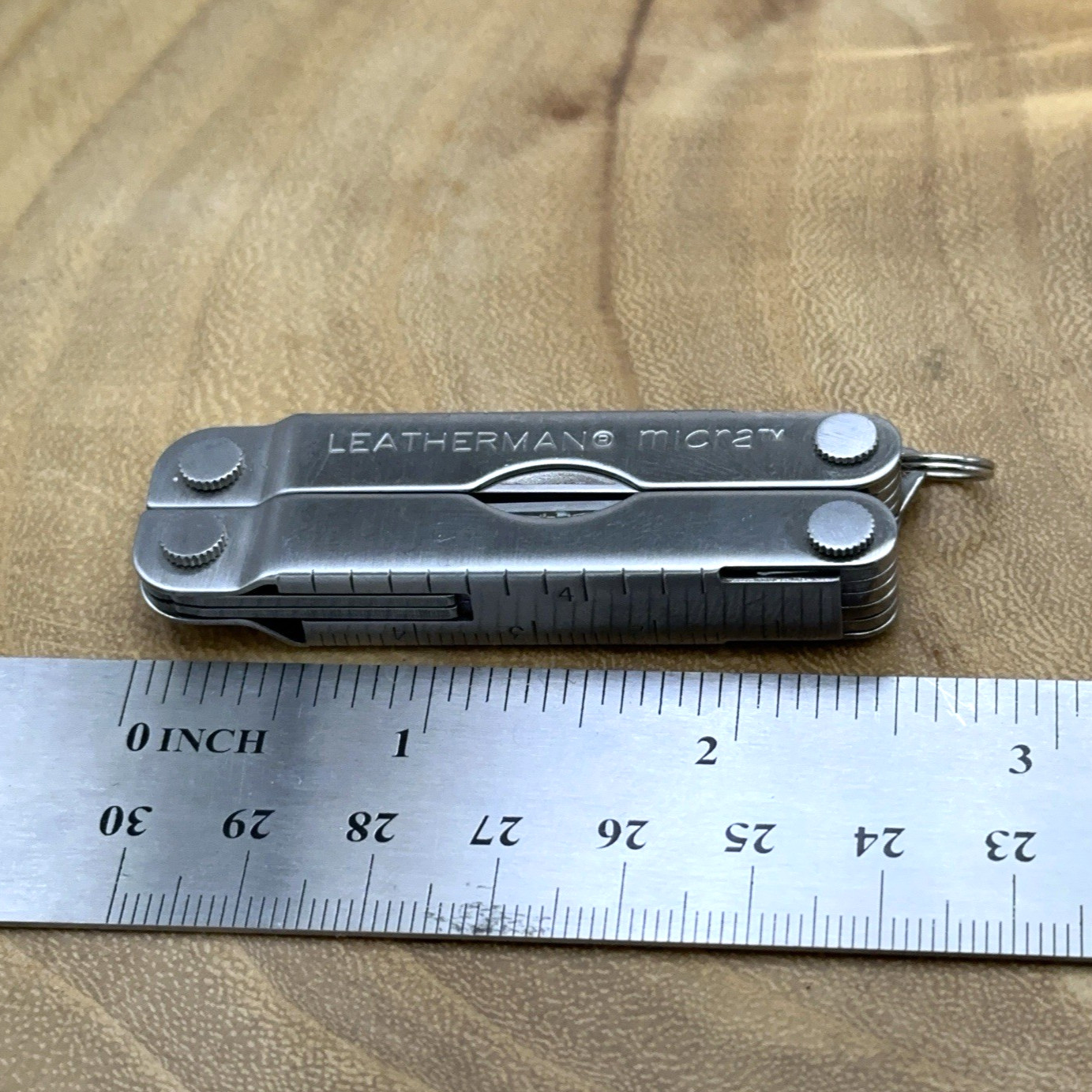 1 Leatherman Micra Stainless Mini Multitool Knife, Stainless Dated 08/99 *READ*
